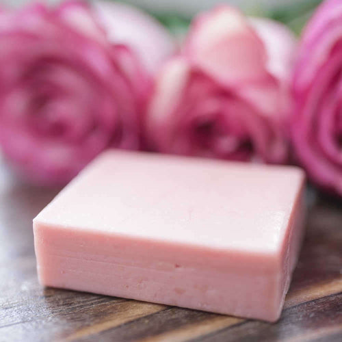 pink rose scented goat milk soap