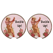 Car Coaster with Cowgirl Buckle Up!