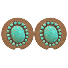Turquoise Car Coasters Set of 2