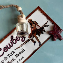 Aloha Cowgirl Hanging Car Diffuser | Hawaiian Jasmine Air Freshener | Western Tropical Scent for Car or Trailer
