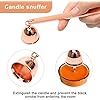 3 in 1 Candle Snuffer Set, 3P Candle Accessory Set with Candle Wick Trimmer, Candle Snuffer and Candles Wick Dipper Candle Cutter Kit for Candle Lovers with Gift Package (Rose Gold)