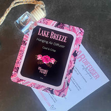 Lake Breeze hanging air diffuser with floral design on packaging