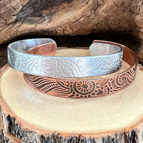 western paisley bracelets copper or aluminum