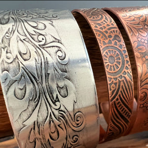 Western Boho Jewelry aluminum cuff and copper bracelets