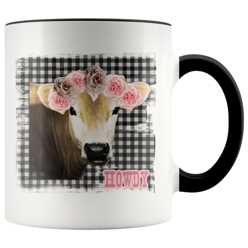 Coffee Mug for Country Girl Cow With Flowers Coffee Mug Gift Idea for Country Girl